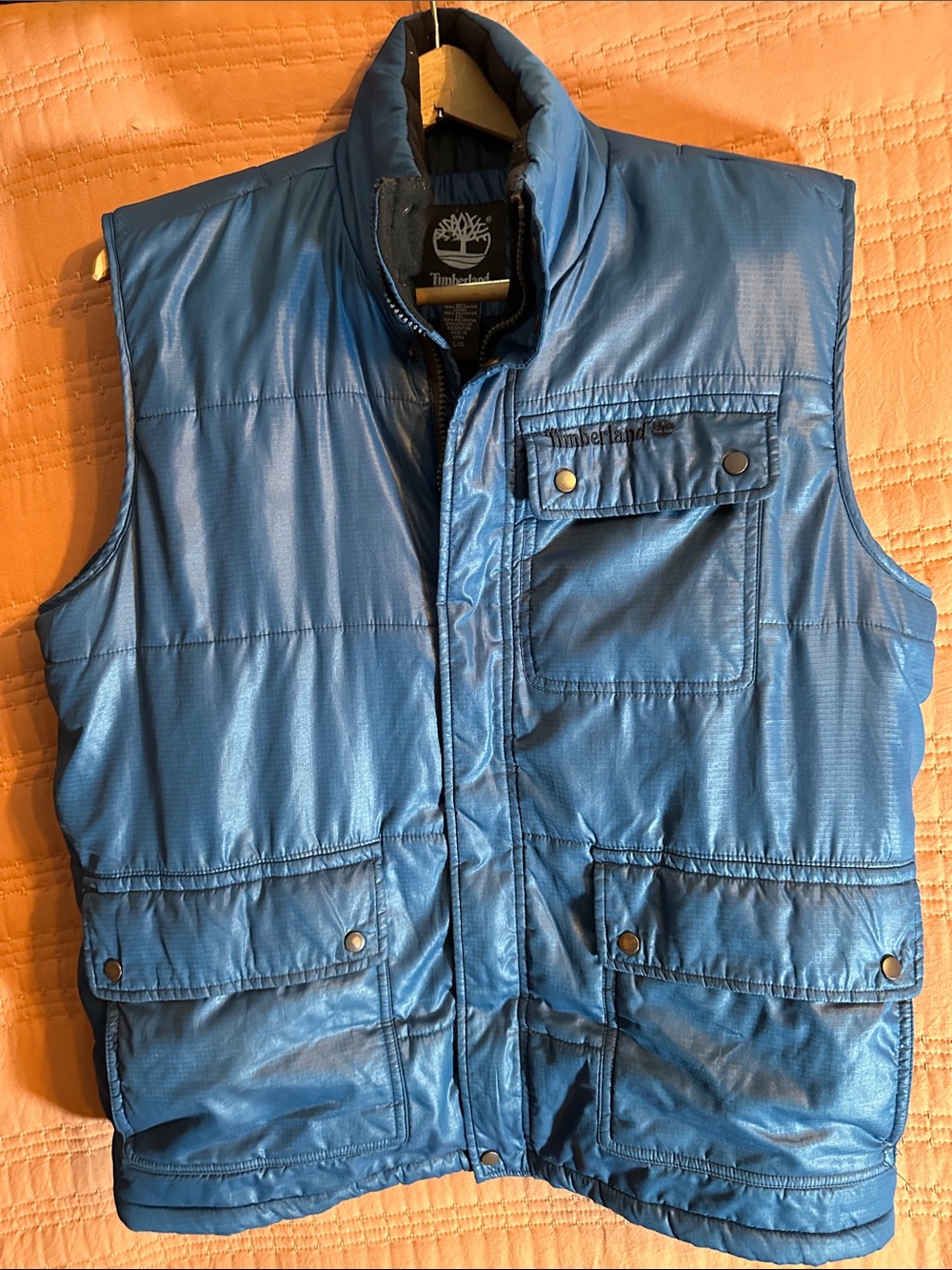 Timberland Men's Blue Quilted Insulated Vest